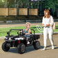 Costzon Ride On Dump Truck With Remote Control, 12V Electric Kids Utv W/Electric Dump Bed, Rocking Function, Shovel, 4 Spring Suspensions, Wireless Design, 2-Seater Ride On Car Gift For Kids (Black)
