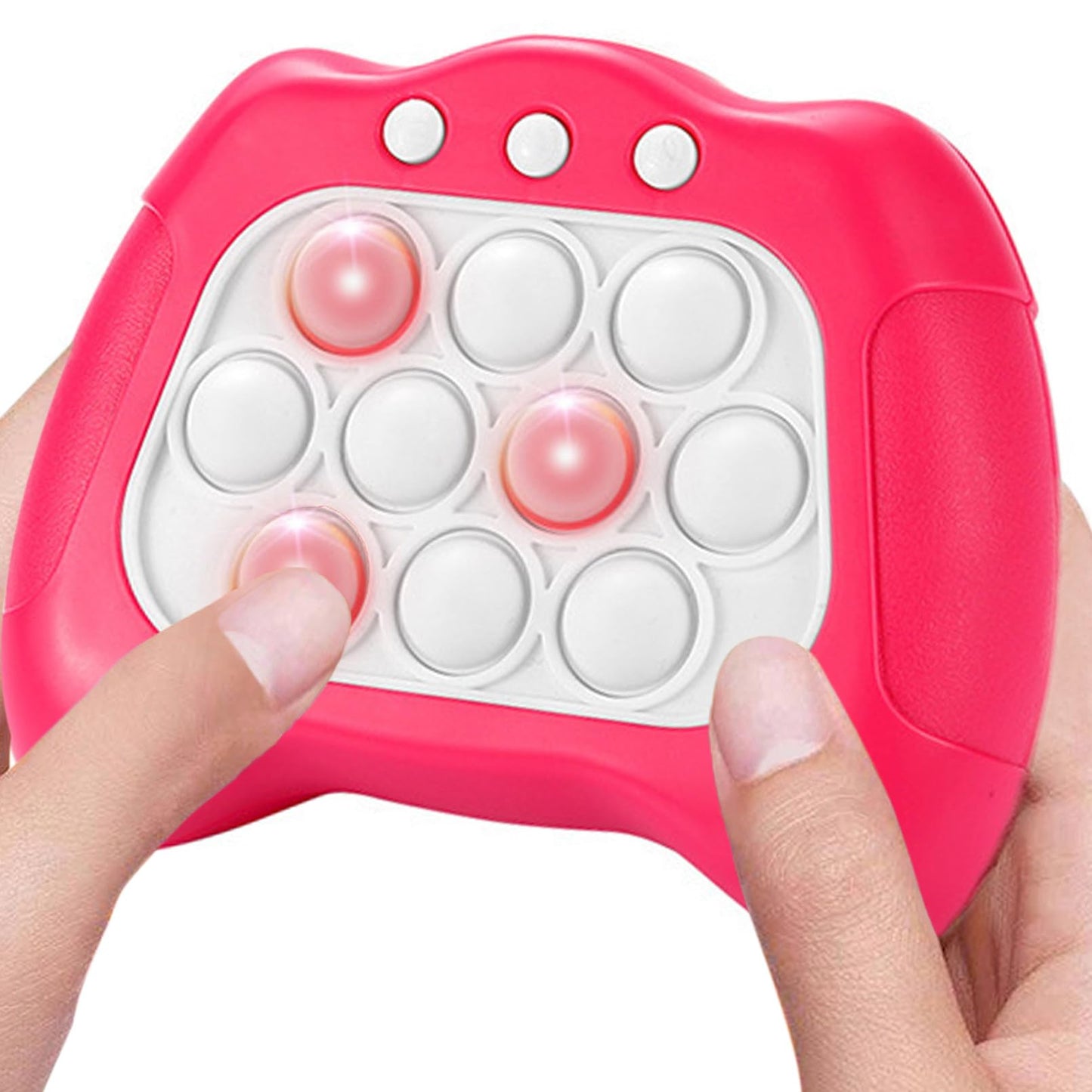 TOMFANCY Pop Quick Push Game Console Light Up Sensory Fidget Toys Handheld Puzzle Popping Press Toy for Kids mature-themed Pink