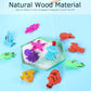 Sumind 4 Pieces Wooden Magnetic Fishing Poles Magnet Poles Fishing Rod For Wooden Magnetic Fishing Game For Kindergarten Prescho