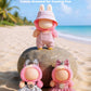 (3-Pack) 17cm Doll Clothes Set  Black Plaid Outfit & Pink Plaid Dress Set with Bow Clip and Metallic Details  Light Pink Fisherman Hat & Suspender Skirt for 17cm Doll  Cute Clothing