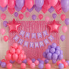 Flyloons Birthday Decoration Items For Girls Boys With Pink And Purple Theme Metallic Balloons, Star Foil Balloons, Foil Curtain