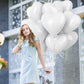 White Heart Foil Balloons, 18 Inch White Heart Shape Foil Balloons, 12Pcs Large White Helium Heart Balloons Party Decorations Fo