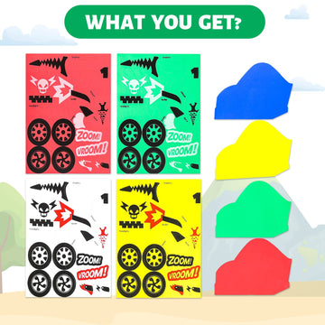 Vkpi 4 Pieces Eva Foam Art Crafts Gift Kit, Creative Make Your Own Racing Cars, Cartoon Paper Craft Projects For Kids Ages 4+ To
