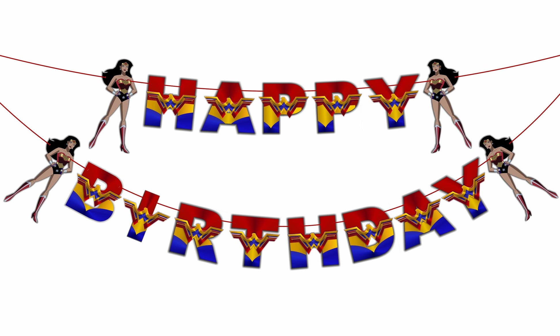 Seyal Wondr Woman Happy Birthday Banner