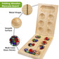 Offelec Mancala Board Game Set  Portable Travel Wooden Folding Set  Fun Table Games for Kids mature-themeds Family Night  48 Multi Color Glass Stones  Birthday  2 Players Games