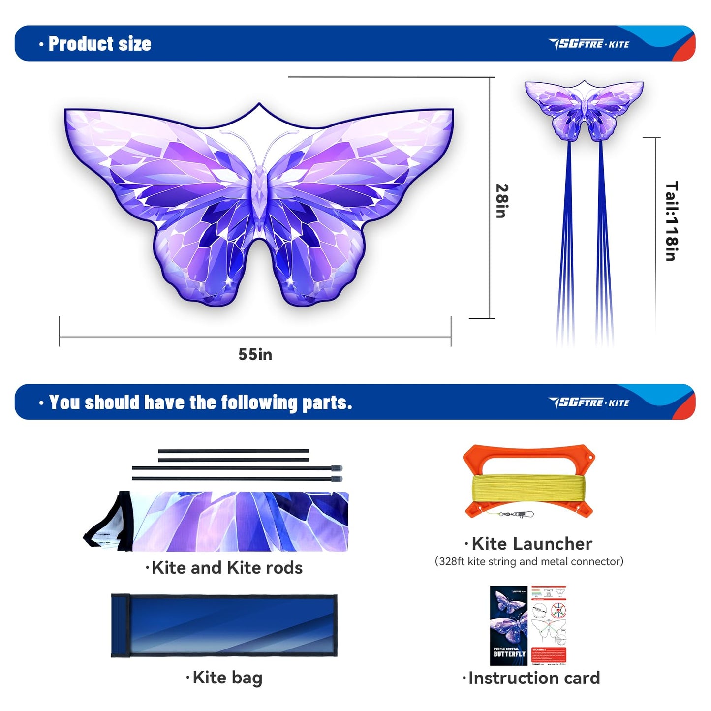Sgftre Golden Butterfly Design Kites