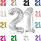 21 Balloon Number, Silver Number 21St Birthday Balloons 40 Inch, 21 Or 12 Years Old Silver Birthday Decorations For Men Women Hi