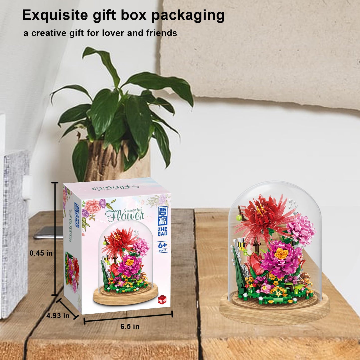 QARULUS Flower Bouquet Building Kit Flowers Botanical Collection DIY Plants Bonsai Tree Friends Sets mature-themed Building Blocks Set Christmas New Year Birthday Gift for Girls Mom Women Girlfriend(Roses)