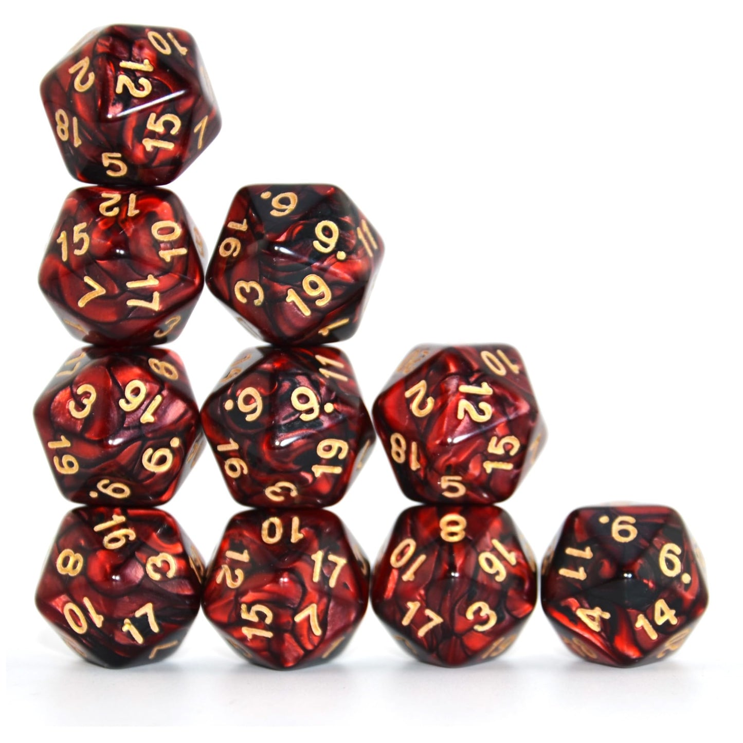 Smartdealspro 10-Pack 20 Sided Dice D20 Polyhedral Dice For Dnd Rpg Mtg Table Game (Color 13)