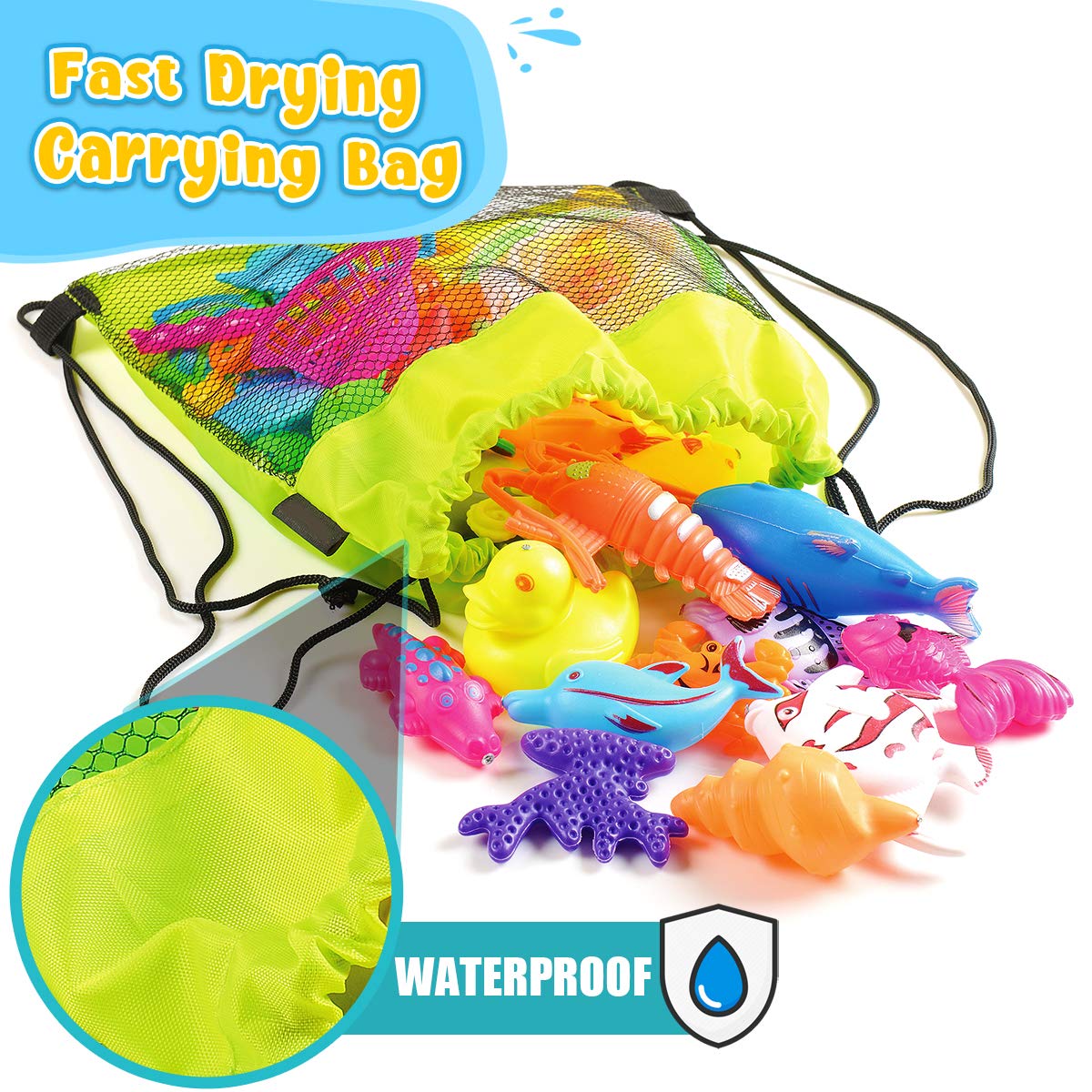 Goody King Magnetic Fishing Game Pool Toys For Kids - Bath Outdoor Indoor Carnival Party Water Table Fish Toys For Kids Age 3 4 5 6 Years Old 2 Players Gift (Large)