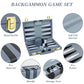 Reriver Backgammon Set 2 Players Classic Backgammon Sets For Adults Board Game With Pu Leather Case Portable And Travel Backgammon Set (Grey, 11Inch)