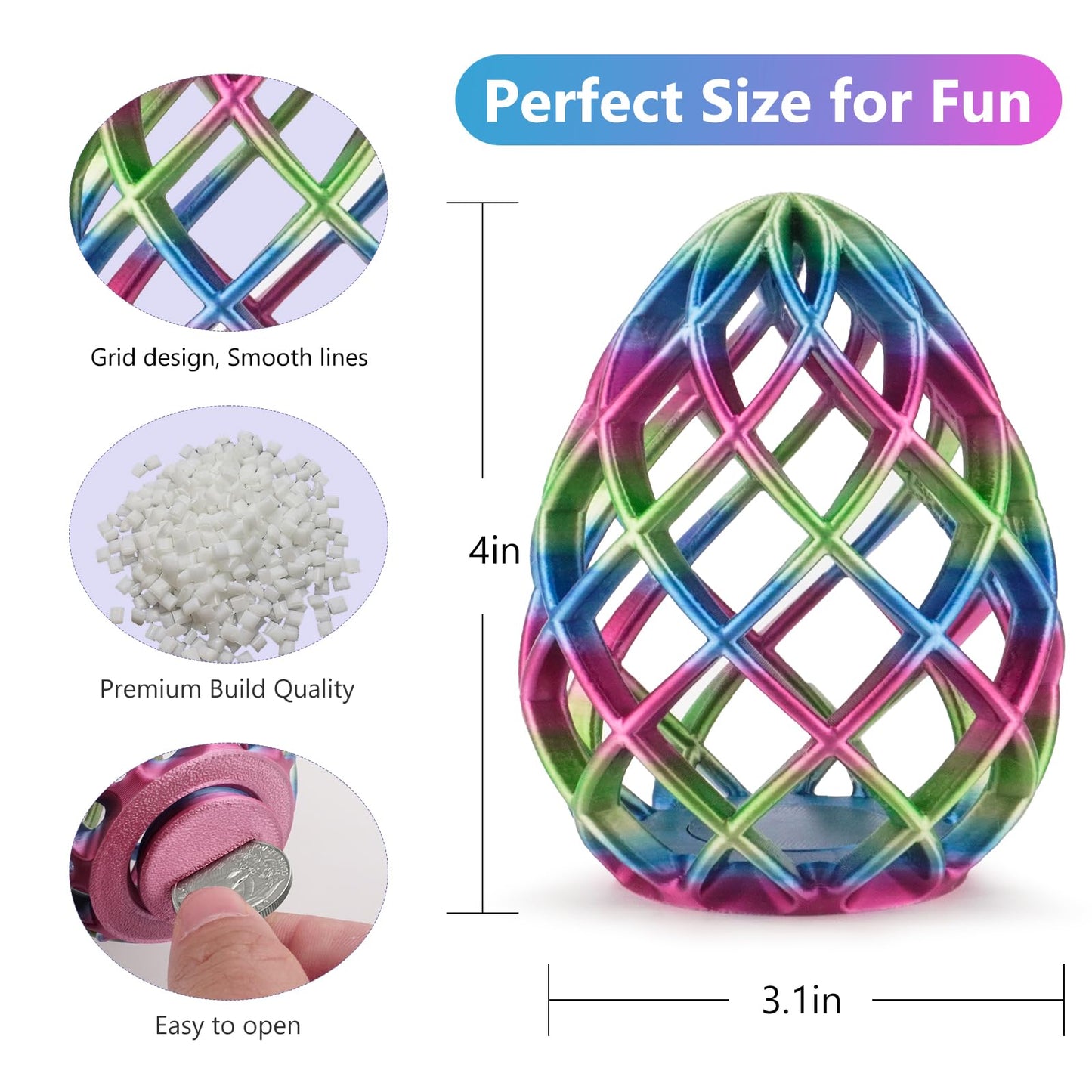 9 Pcs Mini Dragon Eggs With Tiny Animal Figurines - 3D Printed Easter Basket Stuffers, Prefilled Surprise Eggs, Cute Miniature A