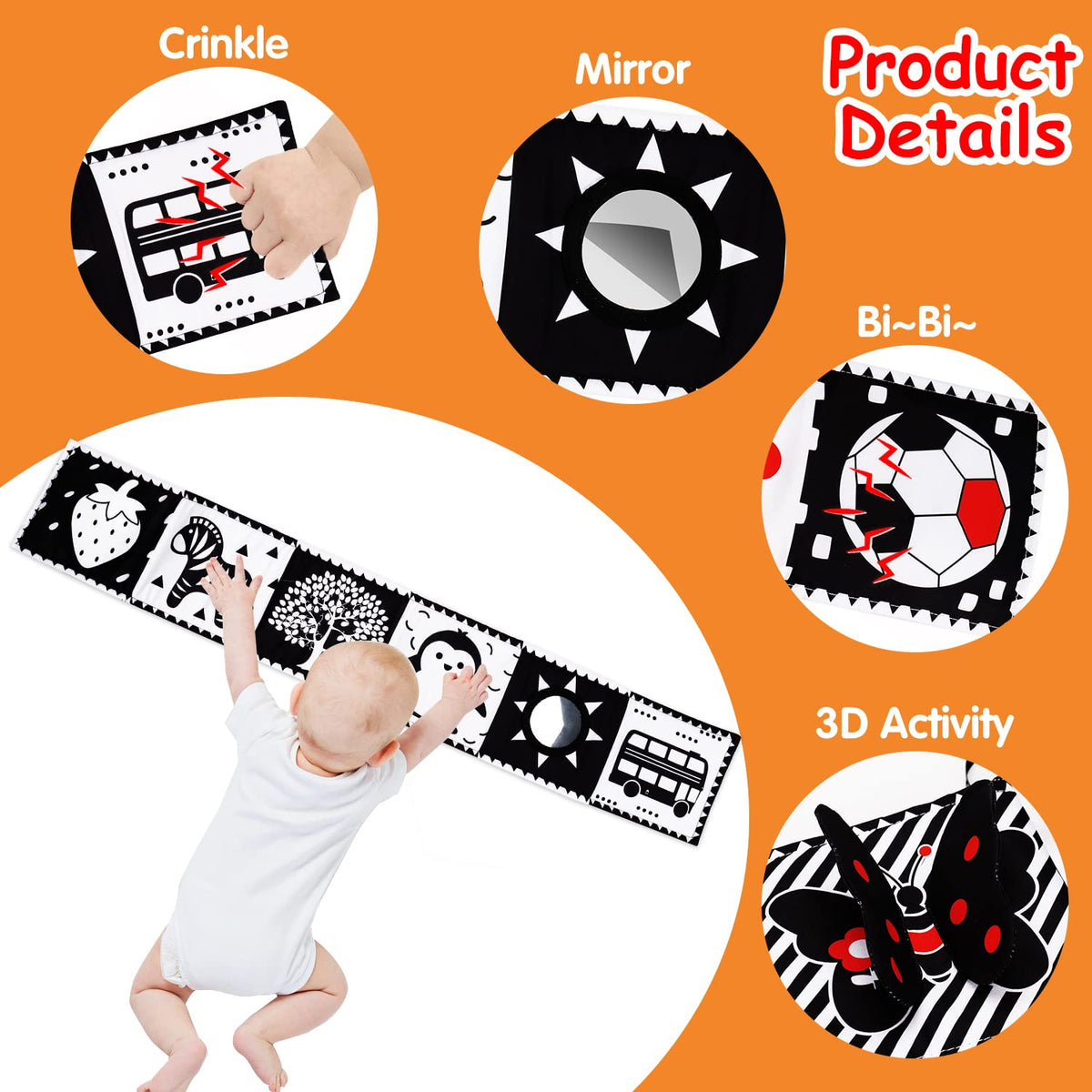 Peekaboo NewBorn Baby Soft Book – Perfect for Tummy Time & Snuggles