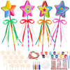 Mezchi 70 Pcs Star Princess Fairy Wands Craft Kit, Make Your Own Wand Craft DIY Magical Wand Kit Includes 16 Unfinished Wooden P
