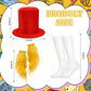 Jchrmers 4Pcs Funny Storybook Character Costume Yellow Clothing Red Top Hat Yellow Gloves For Reading Across America Day (S)