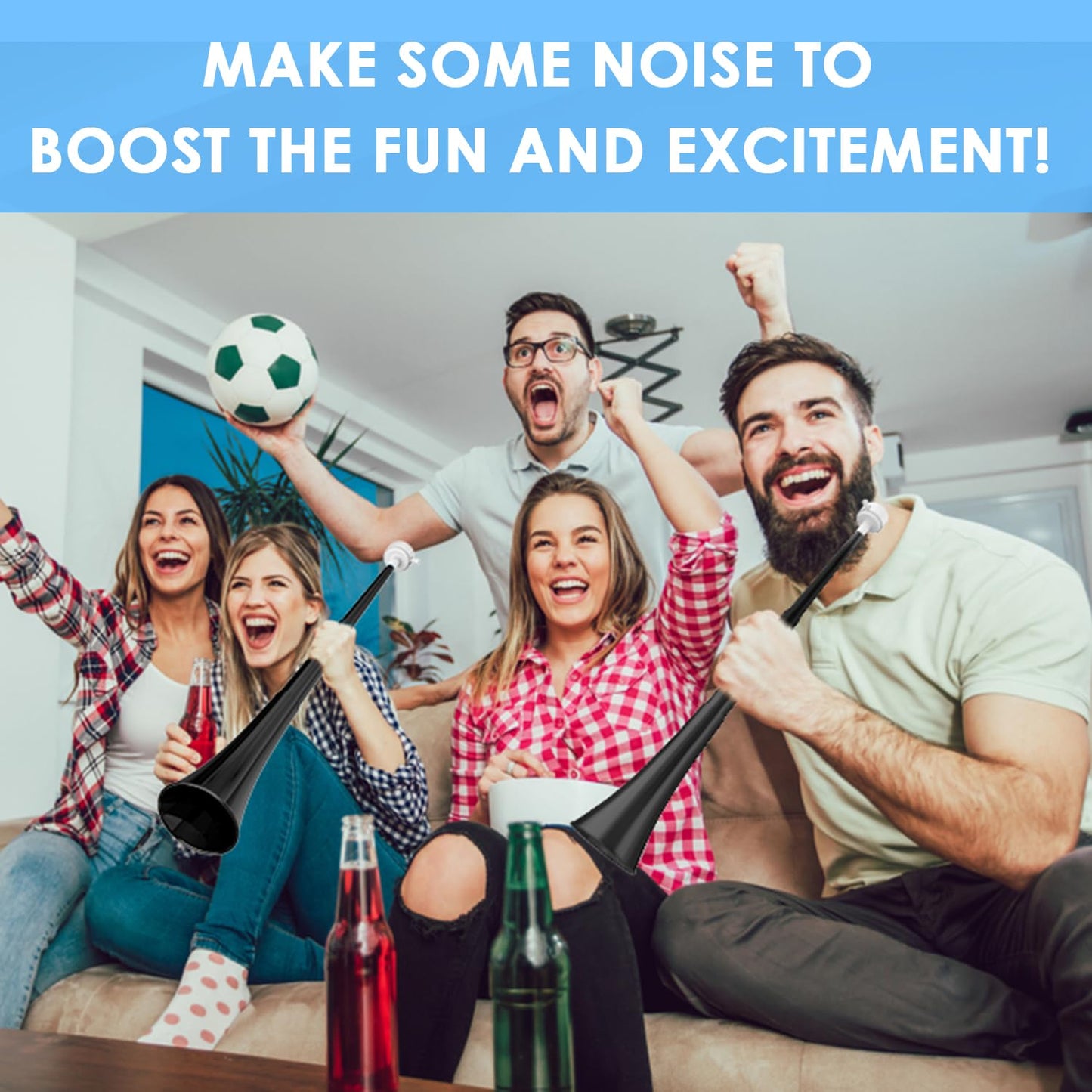 Stadium Horn Vuvuzelas Soccer Horn Collapsible Blow Horn Trumpet Horn Noise Maker Loud Sound Handheld Horn Sports Horn Noisemake
