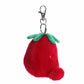 Aurora Adorable Palm Pals Juicy Strawberry Clip-On- Fun Collectible Plush For Kids and mature-themed Collectors - Perfect For Backpacks and Birthday Gifts - Red 4 Inches