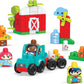 Mega Bloks Fisher-Price Toddler Building Blocks Toy Set, Green Town Grow & Protect Farm With 51 Pieces, 3 Figures, Ages 1+ Years