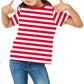 Boys Red White Striped Shirt Girls Waldo Costume Kids Summer Short Sleeve Crewneck Tee Top 13-14 Years
