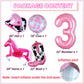 Kwuz Western Cowgirl Balloons Pink 3rd Birthday Party Decorations, Retro Horse Cowgirl Hat Boot Balloons Girls Western Theme Rod