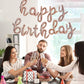 Toniful Rose Gold Happy Birthday Balloons Banner,Cursive Happy Birthday Balloons Rose Gold Birthday Decorations Rose Gold Mylar