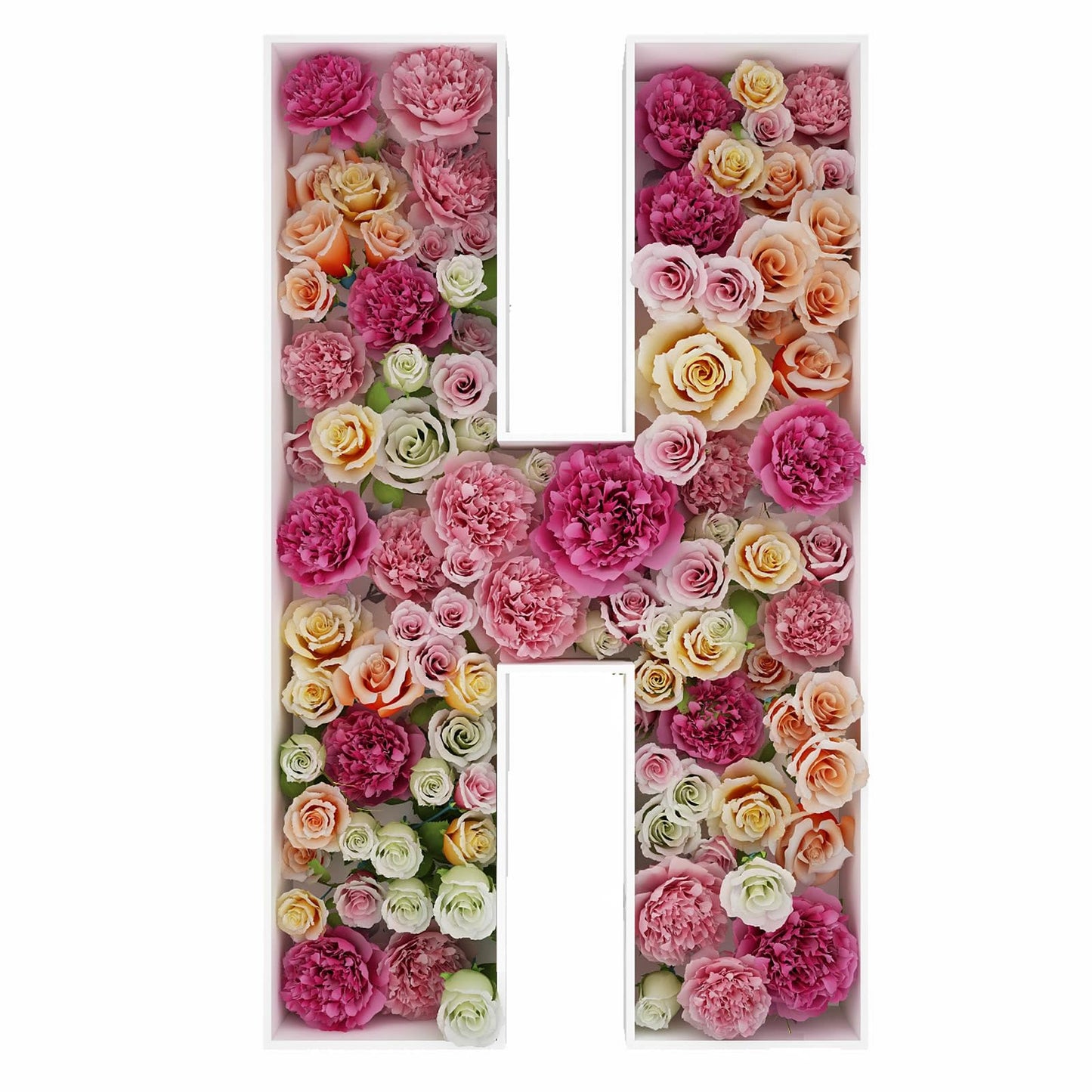 2Ft Letter H Mosaic Balloon Frame Letter Diy Fillable Letters Kit For Birthday Party Wedding Backdrop Decor