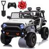 MOEYURO 24V XL 2 Seater Ride On Toys for Big Kids, 4WD/2WD Switchable 800W Electric Truck w/20 Wide Seat, Remote Control, 4-Wh