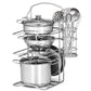 12Pcs Kids Pots and Pans Playset, Pretend Play Kitchen Set Toy Stainless Steel Pots and Pans Cooking Toys Accessories for Kids T