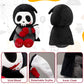 SpecialYou 10" Otto Reaper Plush Toy - Halloween Skull Grim Reaper with Black Cape & Detachable Scythe, Funny Holiday Ghost Doll