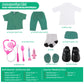 Msyo Doll Doctor Outfits And Medical Kit Accessories For 18 Inch Fashion Dolls, Includes White Coat, Green Scrubs, Doctor Surgic