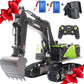 RC Excavator for Adults Huina 1593 Fully Functional 1:14 Scale 22 Channel Remote Control Toy Truck Construction Vehicle with Met