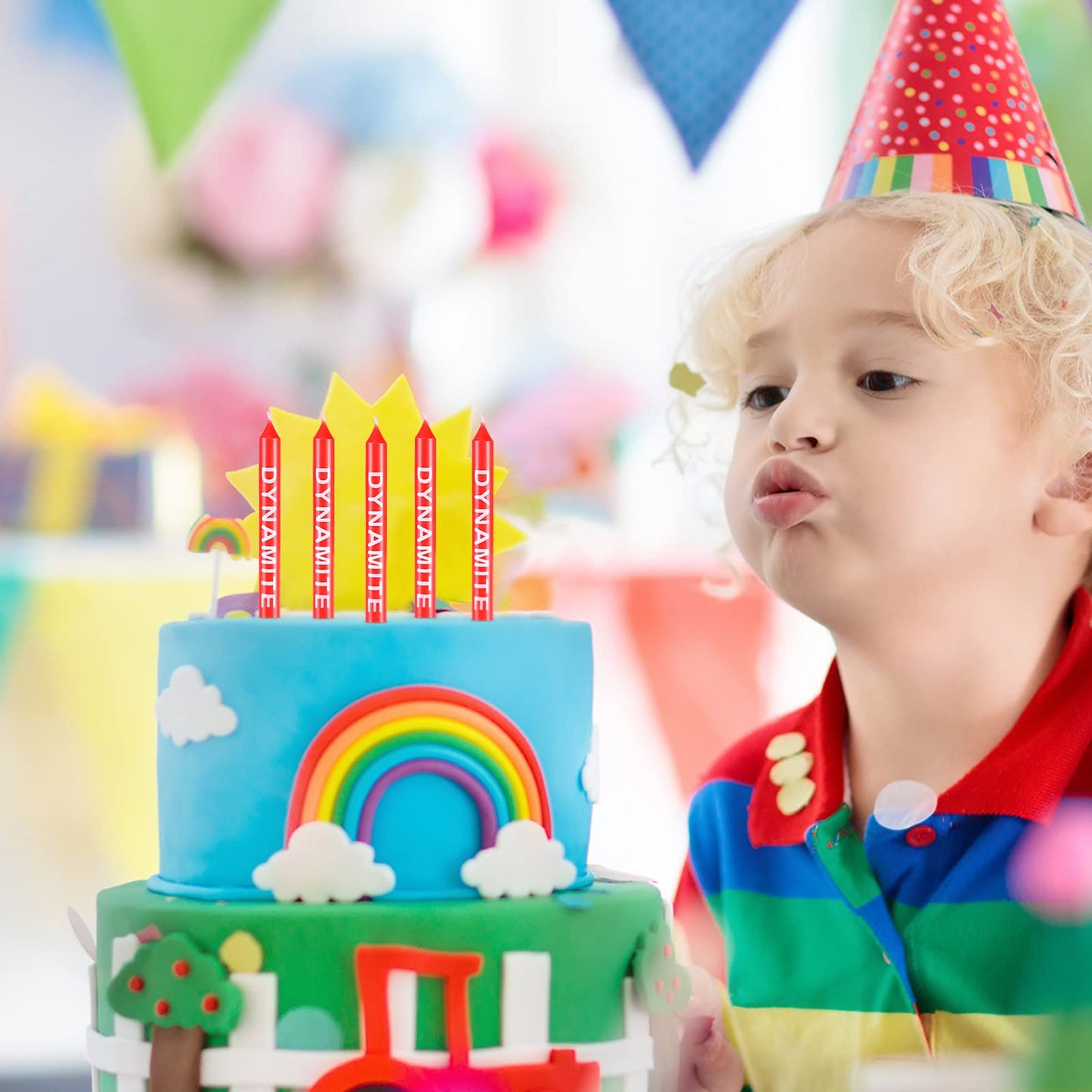 12 Pieces TNT Themed Birthday Candles Dynamite Toppers for Cake Decoration Video Game Party Graduation Celebration and Daily Use