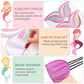 Faccito Mermaid Party Game Set - 21x28 Inch Poster, 24 Reusable Tail Stickers, Blue/Purple, Ideal for Girls Birthday Celebrations