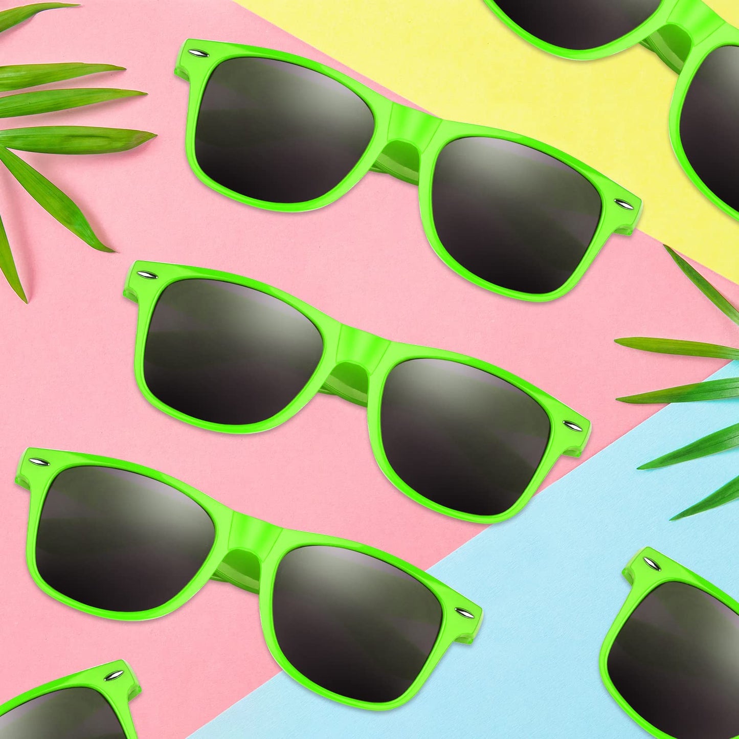 Morcheiong 12 Pack Party Sunglasses In Bulk For Birthday Summer Party Goody Bag Fillers Favors (Green)