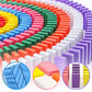 Bigotters Wooden Dominoes Blocks Set, 360 Pieces, 12 Colors, Educational Racing Game For Boys And Girls,Kids Party Favor