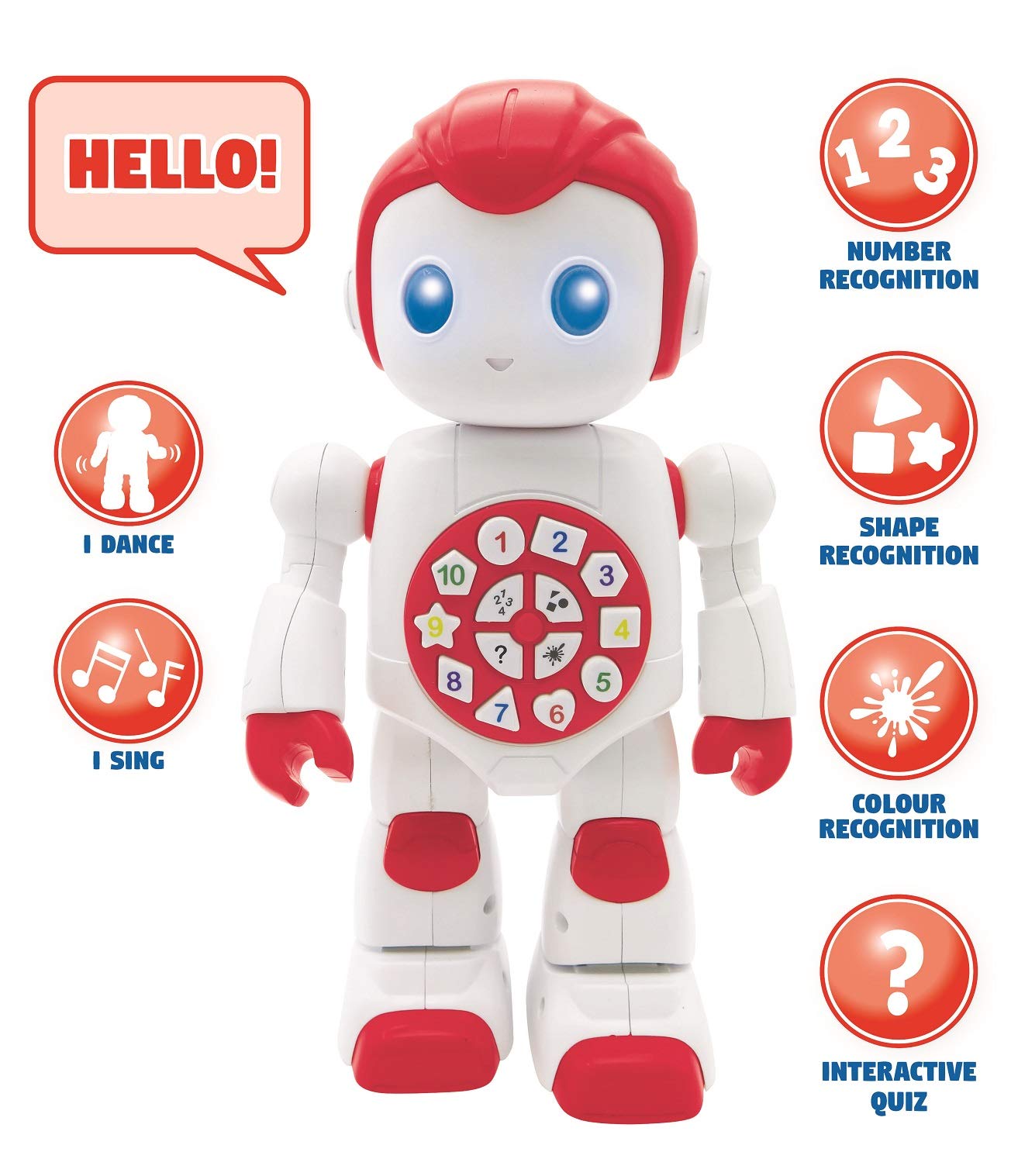 Lexibook Powerman Baby Smart Interactive Toy Learning Robot Toy for Kids Dancing Plays Music Quiz Numbers Shapes Colors Boy Girl