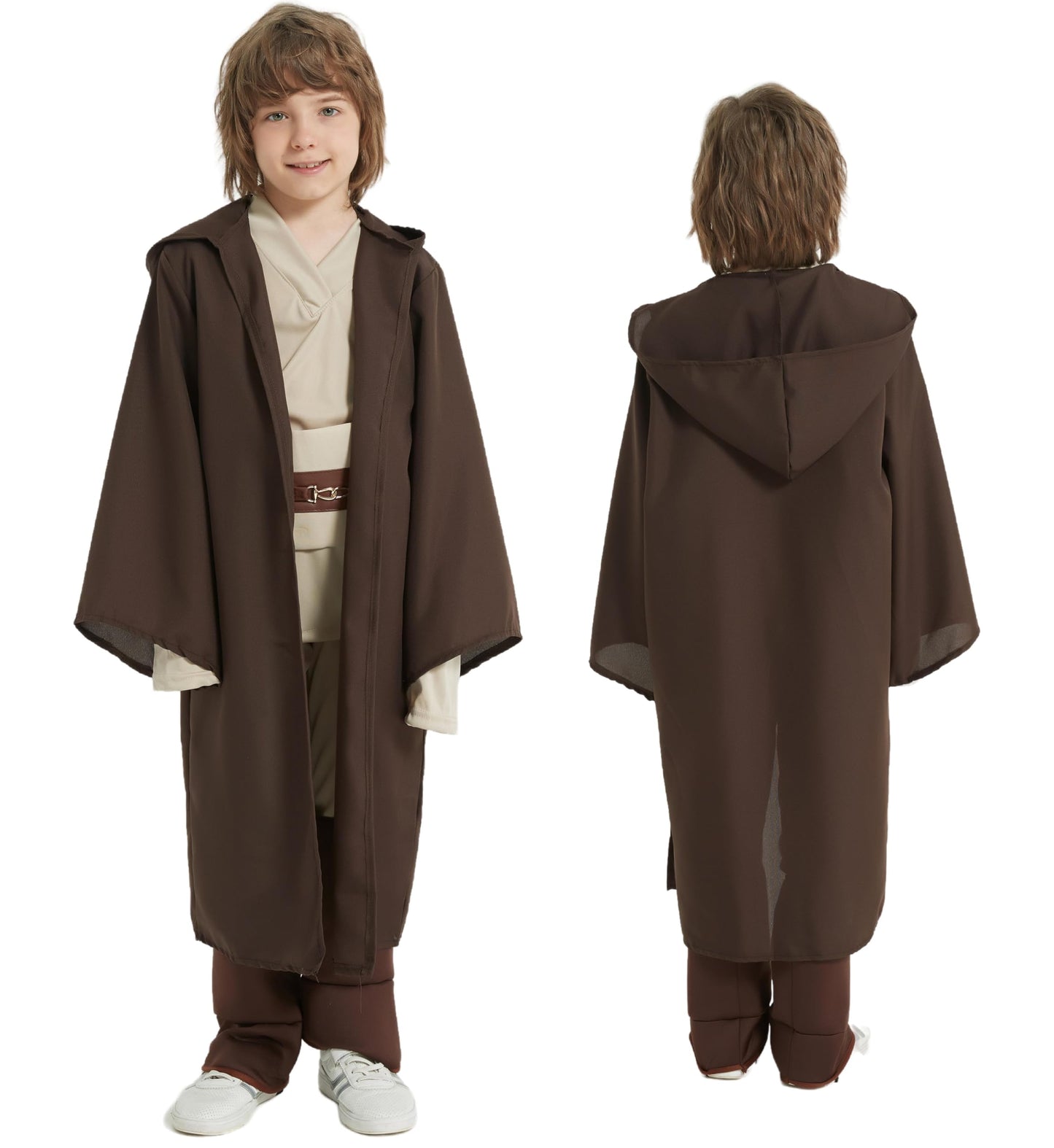 Beicnwod 5-Piece Set Kids Costume Classic Child'S Cosplay Outfit Halloween Costume Set For Boys Girls Hooded Robes Brown Version