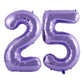 Isndare 40 Inch Number Balloons 25, Purple Helium Foil Number 25 Balloons, Large Number Balloon Age Balloon For Boys Girls Birth
