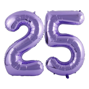 Isndare 40 Inch Number Balloons 25, Purple Helium Foil Number 25 Balloons, Large Number Balloon Age Balloon For Boys Girls Birth