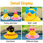 Wonuu Car Duck Rubber Duck Car Ornaments Duck Car Dashboard Decorations With Cute Headband Swim Ring Necklace Sunglasses, A-Blue Hat-Blue Glasses