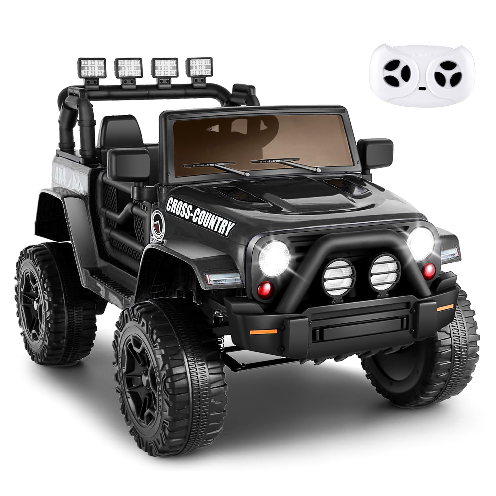 Hikole 12V Kids Ride on Car, Electric Truck with Remote Control, Battery Powered, Suspension Wheels, Bluetooth Music, LED Lights