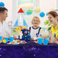 Tatuo 3 Pack Galaxy Plastic Table Cover Space Tablecloth Space Star Purple Nebula Rectangle Tablecloth Disposable Starry Night S