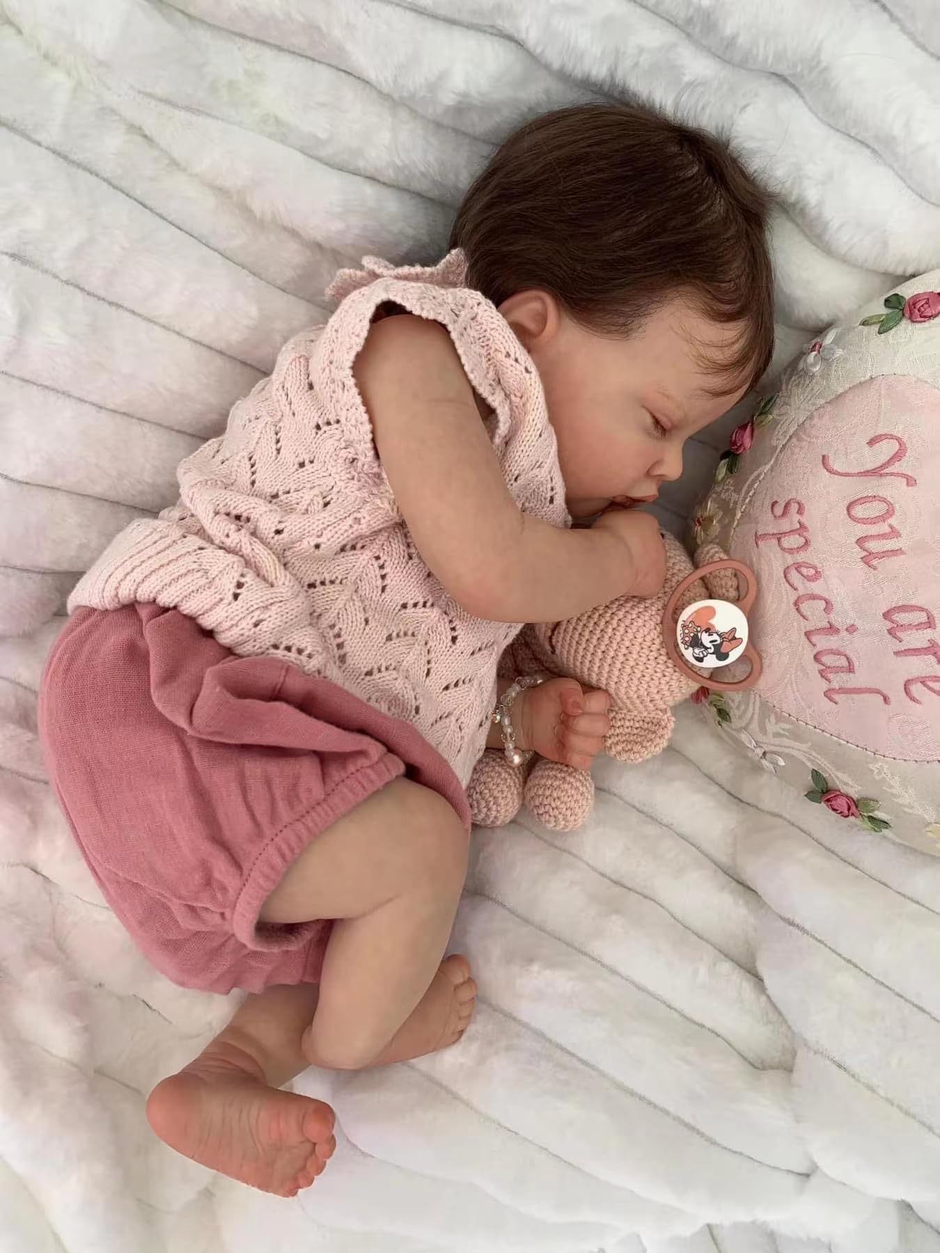 Maihao 19-Inch Reborn Baby Dolls Girl Lifelike Baby Dolls Realistic Reborn Doll Girl Soft Body Eyes Closed Newborn Real Life Baby