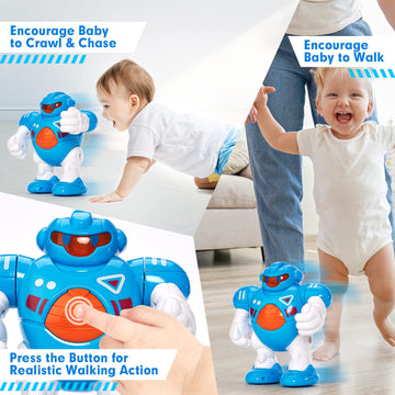 Hahaland Baby Walking Activity Robot Junior With Musical, Sounds, Light, Interactive Toys For 1 Year Old Boy