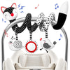 Fati Car Seat Toys For Babies 0-6 Months, Carseat Toys Hanging Toys For Newborns, Black And White High Contrast Toy For Baby 0-3