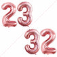 Goer Number 23 Balloons For 23Rd Birthday Party Decorations,42 Inch Jumbo Foil Helium 32 Balloons For 32Nd Birthday Party Decoration (Rose Gold)