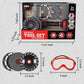Sistracia Kids Mini Angle Grinder Toy Tool Set, Pretend Play Series Outside Construction Work Shop Toy Tool With 4 Grinder Wheel
