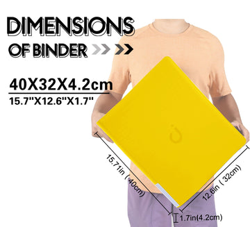 D DACCKIT Toploader Binder  Holds 288 Toploaders - 9 Pocket Top Loader Binder for 3 x 4 Rigid Card Holders for Trading Cards or Sports Cards Model C - Classic Yellow