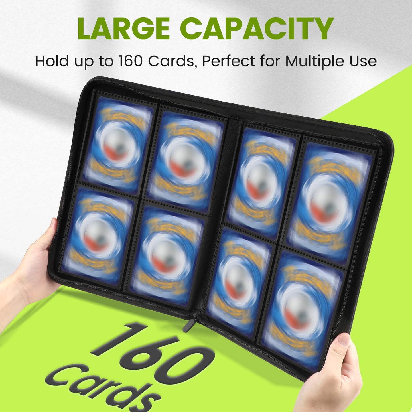 Trading Card Binder with Sleeves  enhanced 4 Pocket Ringless Card Binder 160 Side Loading Pocket PU Card Collection Binder  Collectible Card Albums Card Folder for MTG  TCG  Sports Cards  Game Cards