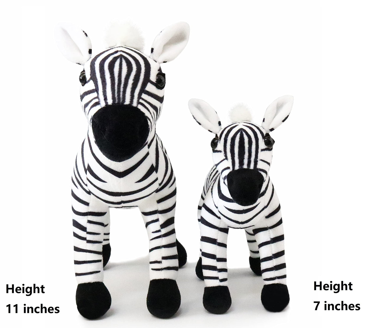 Ice King Bear Mom And Baby Stuffed Animals Set Zoo Wild Animals (Zebra)